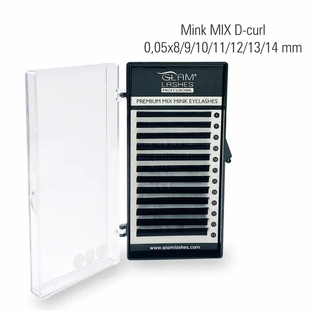 GlamLashes Premium Mink Eyelash Extension D-Curl 0,05