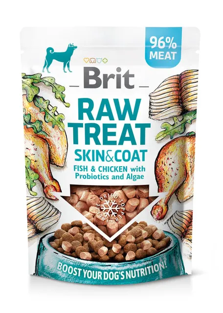 Brit Care Skin&Coat külmkuivatatud maius koerale, kana/kala/siga, 40 g
