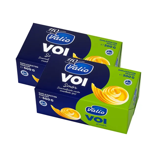 HULGI Meiereivõi soolata 2tk, VALIO, 2 x 500 g