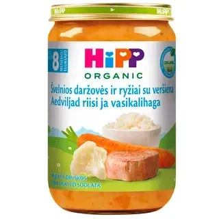 Aedviljad riis ja vasikaliha öko 8k, HIPP, 220 g