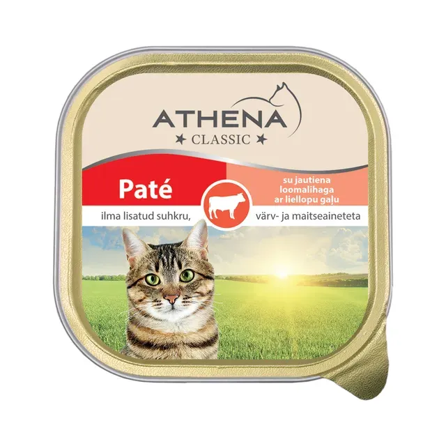 Täissööt. Kassitoit loomalihaga , ATHENA, 100g
