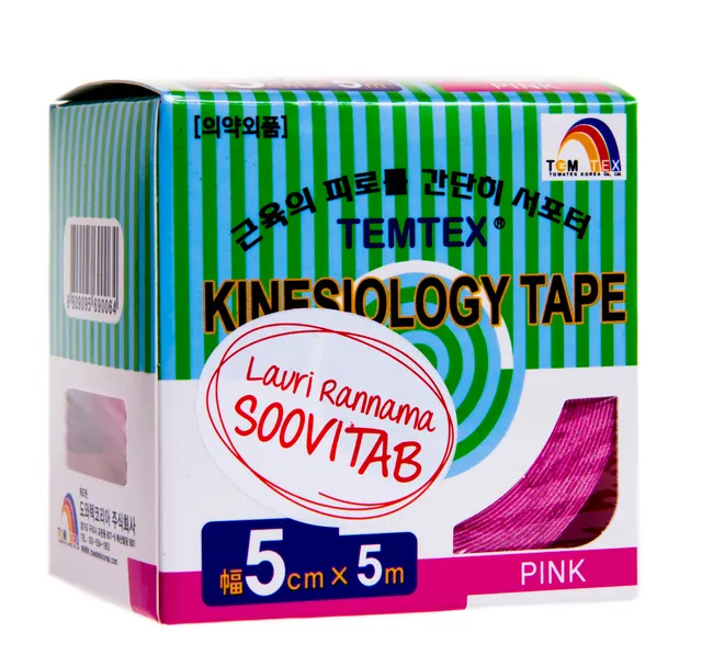 TEMTEX KINESIOLOOGILINE TEIP 5CMX5M ROOSA N1