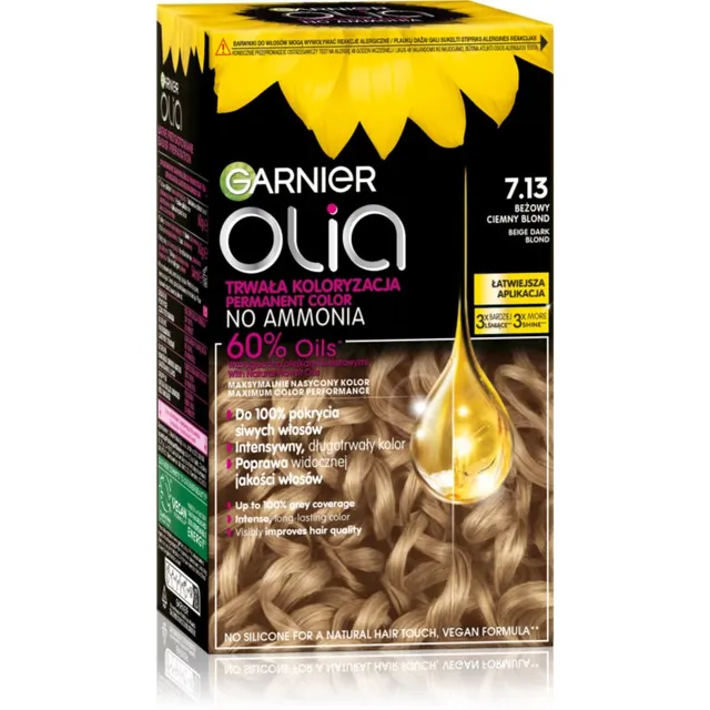 Garnier Olia Big Kit Püsijuuksevärv varjund 7.13 Beige Dark Blond 1 tk