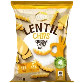 Oho! läätsekrõpsud Cheddar juustuga 100 g