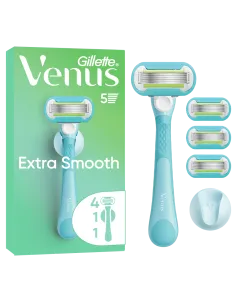 Gillette Venus Extra Smooth raseerija 4 vahetustera ja seinahoidik