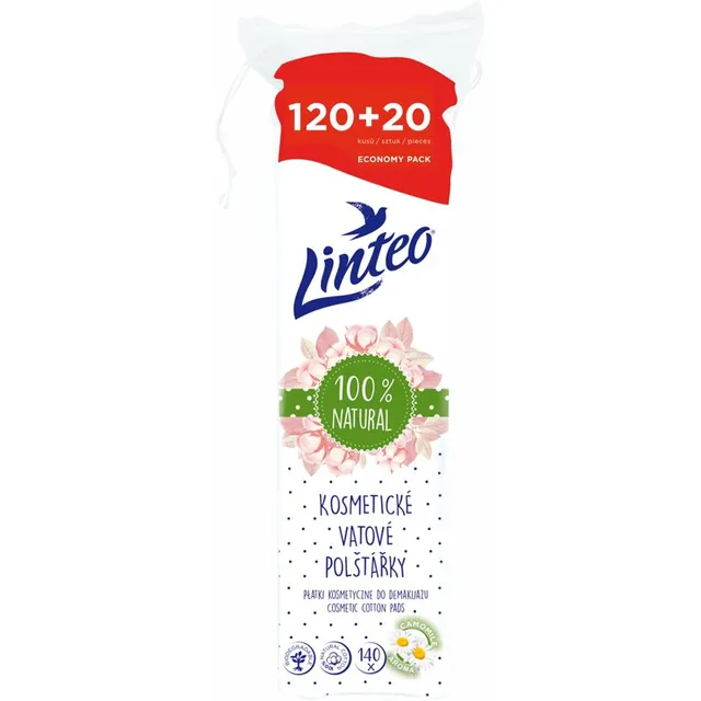 Linteo Natural Cotton Pads vatipadjad 140 tk
