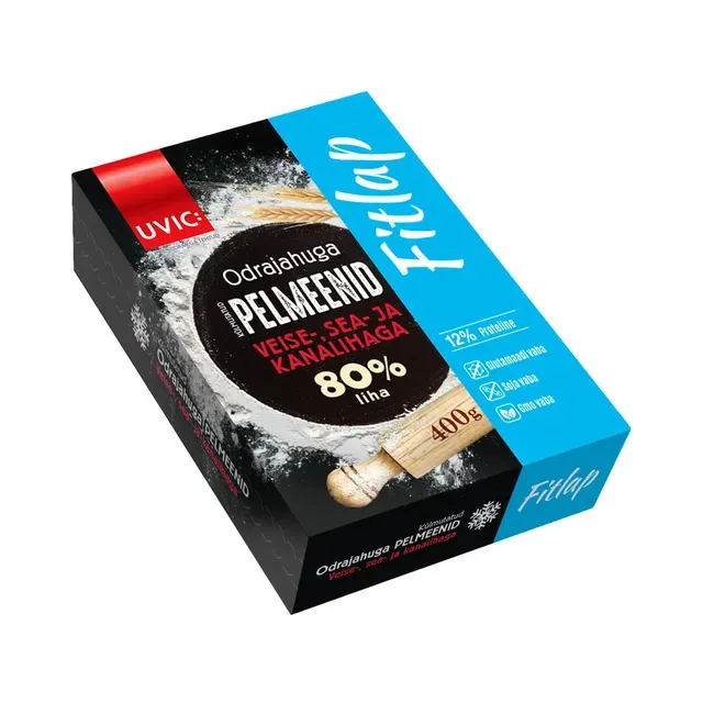Odrajahuga pelmeenid Veise-,sea- ja kanalihaga 80%liha, FITLAP, 400 g