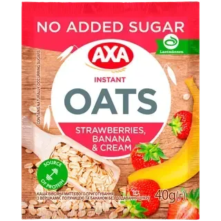 AXA kiirkaerahelbepuder koore, maasika ja banaaniga ilma lisatud suhkruta 40g