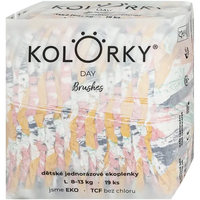 Kolorky Day Brushes ühekordselt kasutatavad ökomähkmed suurus S 8-13 Kg 19 tk