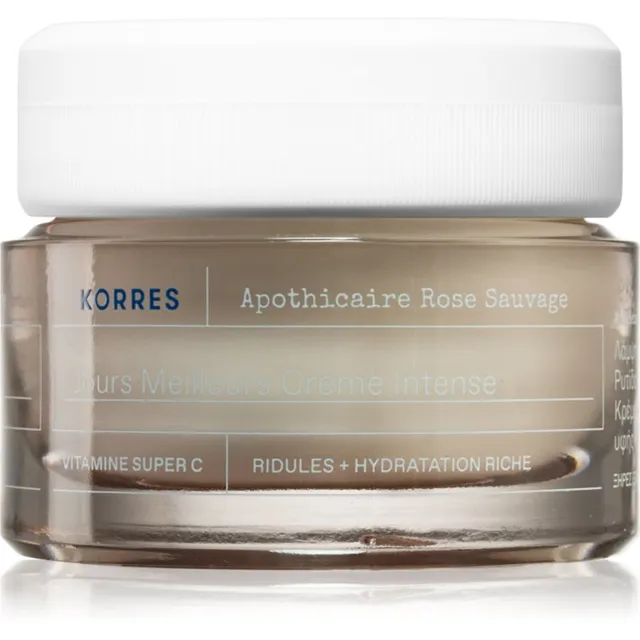 Korres Wild Rose Valgustpeegeldav päevakreem kuivale nahale 40 ml