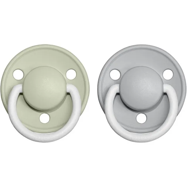 BIBS De Lux Natural Rubber Night Size 2: 6+ months lutt Sage / Cloud 2 tk