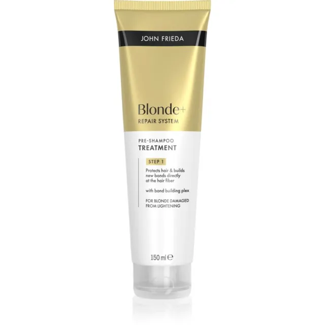 John Frieda Blonde+ Repair System Pre-shampoo Treatment Enne šampooni kasutatav toitev hooldus juuste tugevdamiseks 150 ml