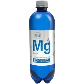 Magneesiumi vesi gaasita, AURA, 500 ml