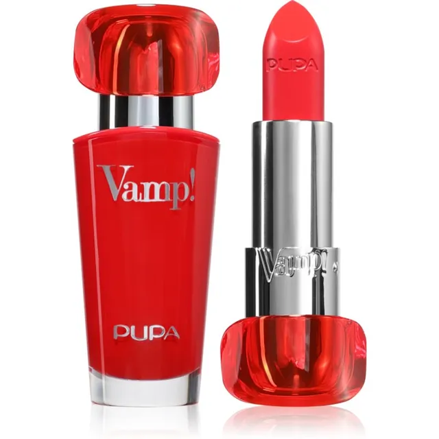 PUPA Milano Vamp! Luminous Lipstick Huultele täidlust andev huulepulk varjund 305 True Orange 3.5 g
