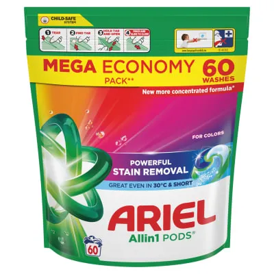 Pesukapslid Ariel Color 60tk