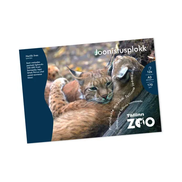 Joonistusplokk Tallinna Loomaaed A3/170g 12 lehte , TALLINNA ZOO, 1 tk