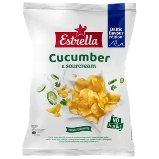 Kartulikrõpsud Kurgi ja hapukooremaitsega, ESTRELLA, 170 g