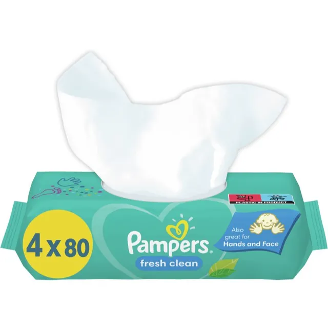 Pampers Fresh Clean Niisked salvrätikud lastele tundlikule nahale 4x80 tk
