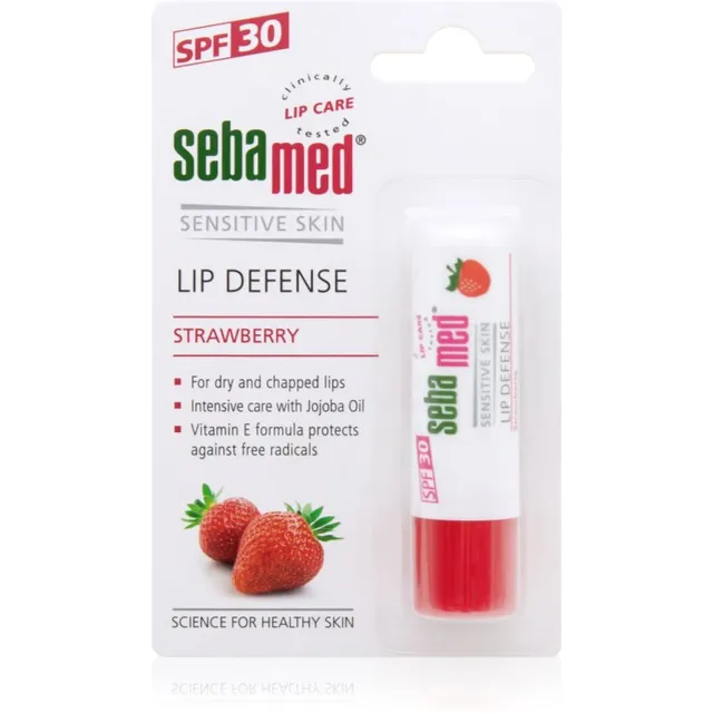 Sebamed Sensitive Skin Lip Defense Kaitsev palsam huultele SPF 30 Strawberry 4.7 g
