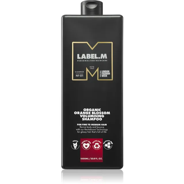label.m Organic Orange Blossom Volumising Shampoo Looduslik šampoon juuste kohevuseks 1000 ml