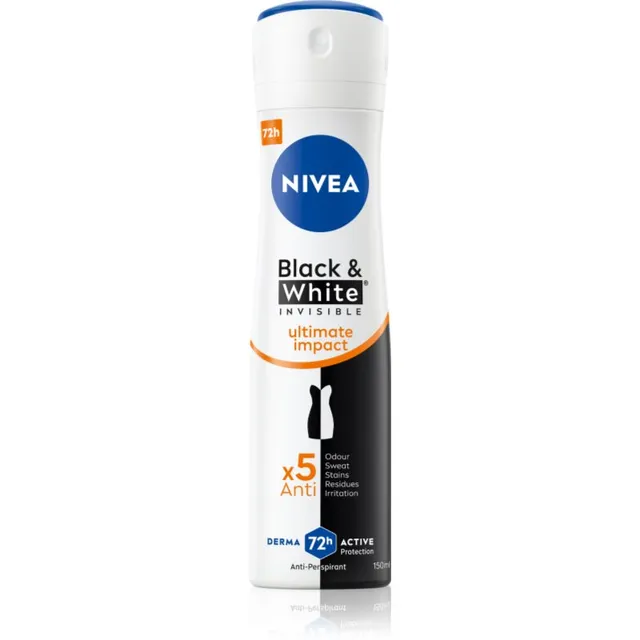 NIVEA Invisible Black & White Ultimate Impact Pihustatav antiprespirant naistele 150 ml