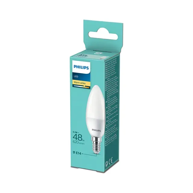 LED lamp küünal B35 6,5W E14 620lm, PHILIPS, 1 tk