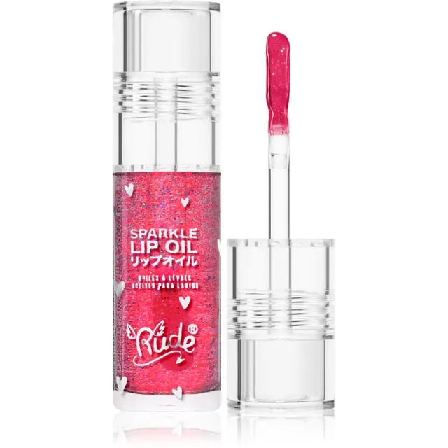 Rude Cosmetics Manga Collection Sparkle Lip Oil Toonitud huuleõli niisutava toimega varjund Watermelon 4 g