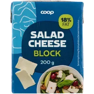 Coop salatijuust plokina, 18% rasva, 200g