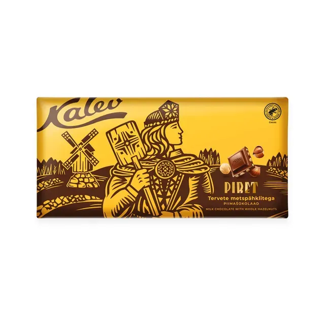 Piret piimašokolaad tervete metspähklitega, KALEV, 270 g