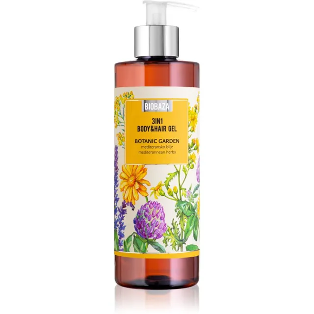 BIOBAZA 3in1 Body&Hair Gel Botanic Garden Šampoon, palsam ja dušigeel kolm-ühes 400 ml