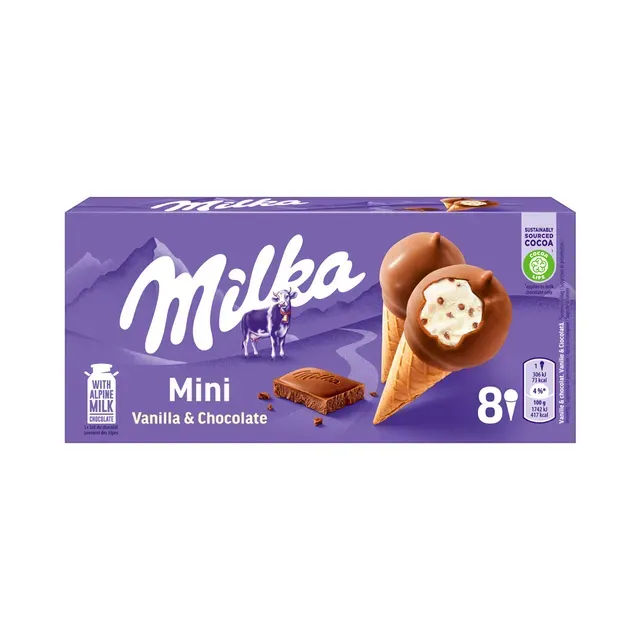 Milka mini koonus jäätis 8 x 25 ml multipakk, NESTLE, 140 g