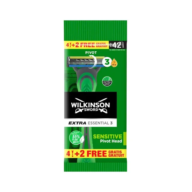 Raseerija Extra3 Essential Men, WILKINSON SWORD, 6tk