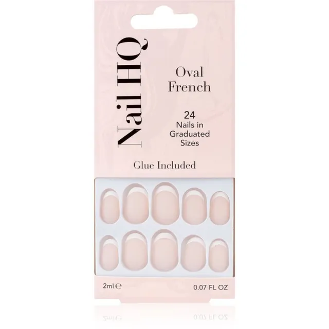 Nail HQ Oval French Kunstküüned 24 tk