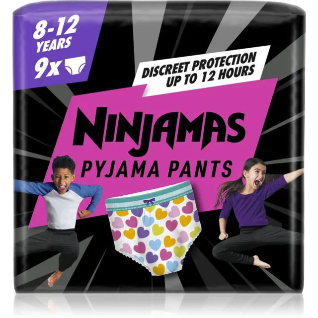 Pampers Ninjamas Pyjama Pants püksmähkmed 27-43 kg Hearts 9 tk