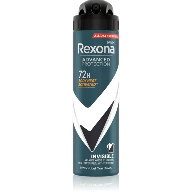 Rexona Men Advanced Protection Invisible Valgeid ja kollaseid plekke mitte jättev antiperspirant 72 tundi meestele Invisible 150 ml