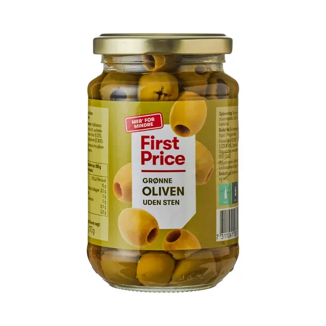 Rohelised oliivid kivideta, FIRST PRICE, 350 g