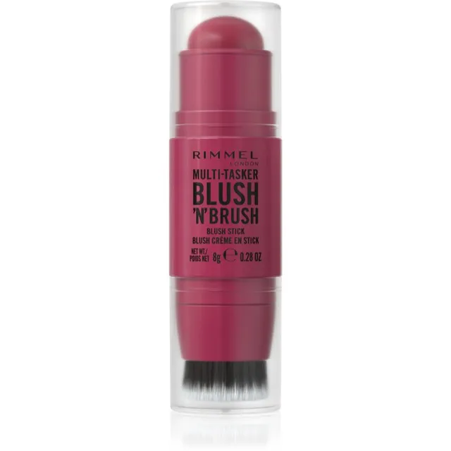 Rimmel Multi-Tasker Blush'N'brush Põsepunapulk pintsliga varjund 200 Fushia Glam 8 g