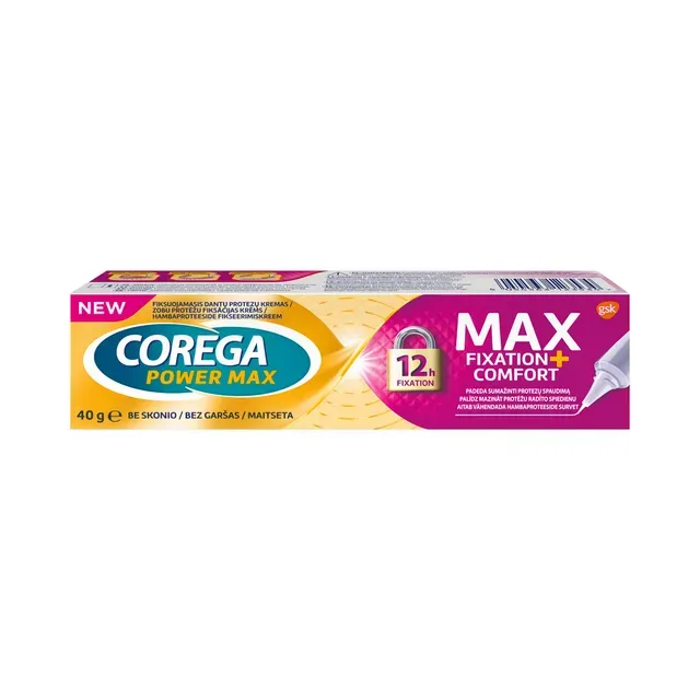Hambaproteeside fikseerimiskreem Max Hold & Comfort, COREGA, 40g
