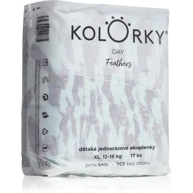 Kolorky Day Feathers ühekordselt kasutatavad ökomähkmed suurus XL 12-16 Kg 17 tk