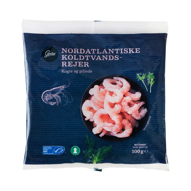 Külmutatud krevetid (kooritud, keedetud), GESTUS, 100 g