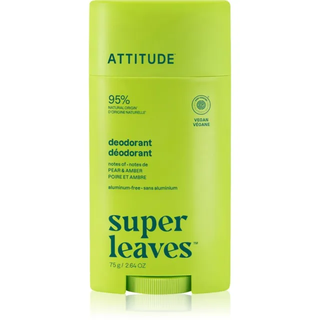 Attitude Super Leaves Natural Deodorant Deodorant Pear & Amber 75 g