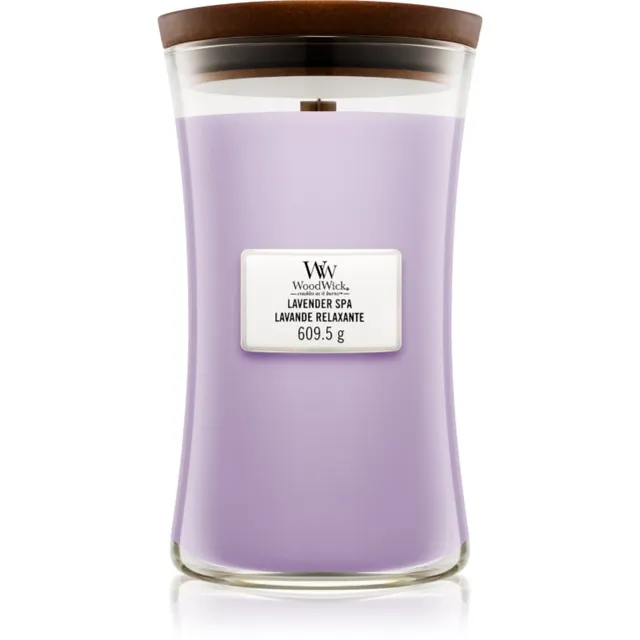 Woodwick Lavender Spa lõhnaküünal puidust taht 609.5 g