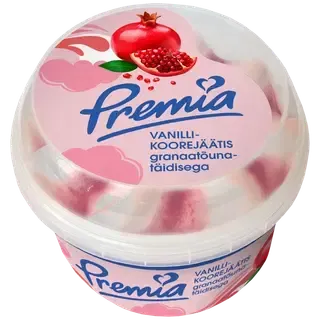 Premia Vanilli-Koorejäätis Granaatõunatäidisega 250 G/0,5 l