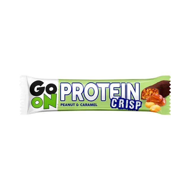 Proteiinibatoon Protein Crisp maapähkli-karamelli, GO ON, 50 g