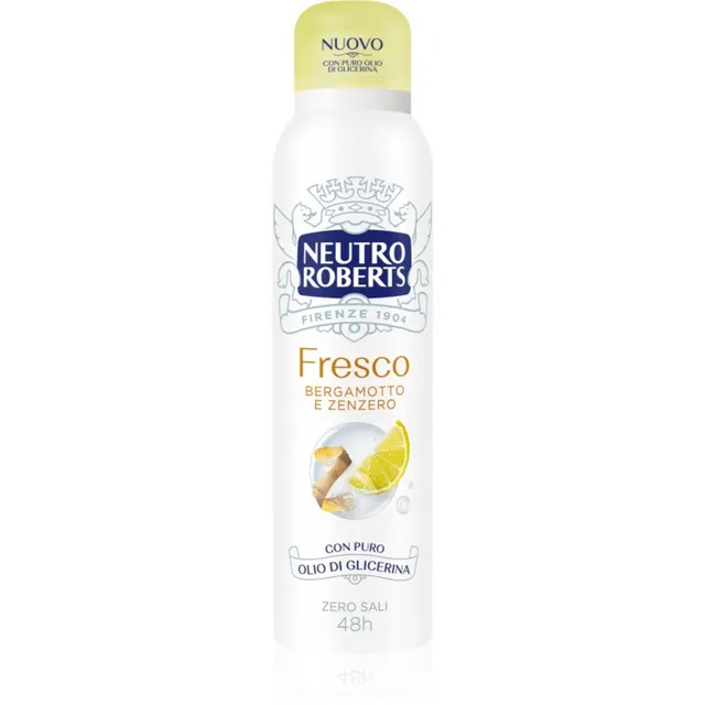 Neutro Roberts Bergamotto e Zenzero Pihustatav deodorant 48-tunnine efektiivsus 150 ml