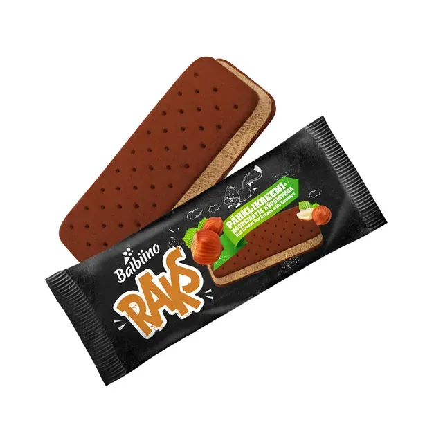 Pähklikreemi-koorejäätis küpsistega, RAKS, 60 g