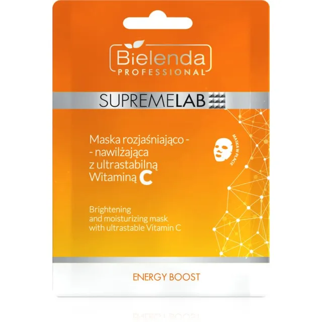 Bielenda Professional Supremelab Energy Boost Kirgastav näo lehtmask C-vitamiiniga 1 tk