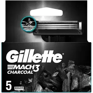 Varuterad Gillette Mach 3-tera Charcoal 5tk