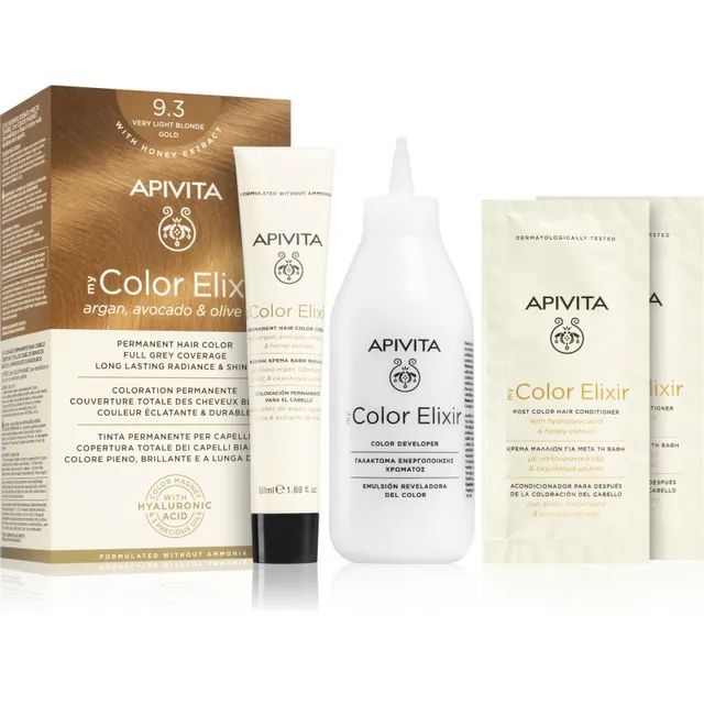 Apivita My Color Elixir Juuksevärv ammoniaagivaba varjund 9.3 Very Light Blonde Gold 1 tk