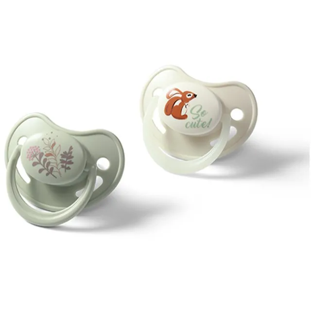 BabyOno Take Care Anatomical Silicone Soothers lutt Day & Night 6-18m 2 tk